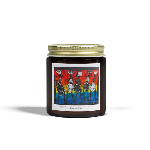 Coconut Apricot Scented Candle (4oz/9oz) — Tropical Fruit Soy Blend with Vibrant Art Label